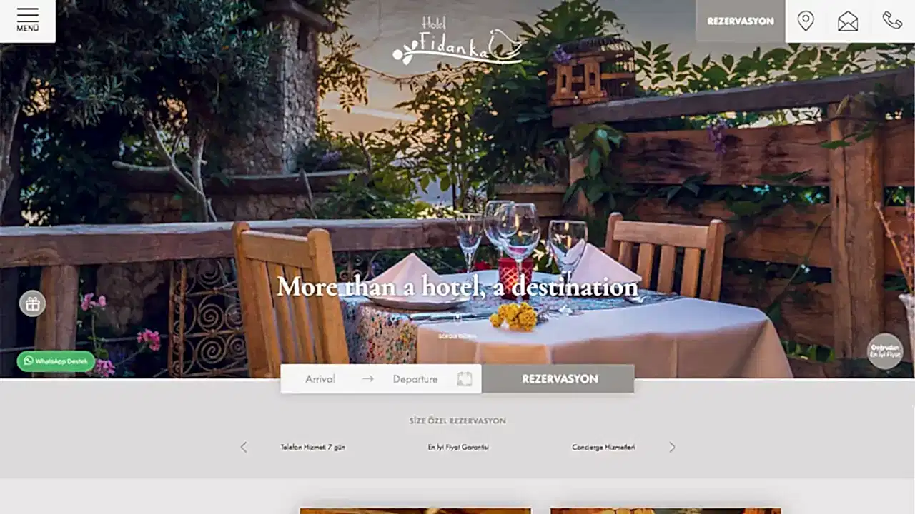 Fidanka Hotel Web Tasarımı